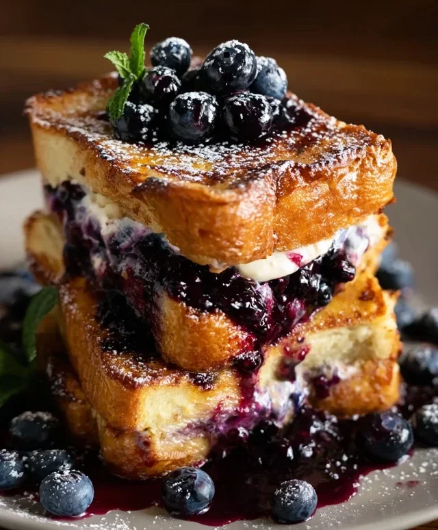 Blueberry Cream Cheese Stuffed French Toast