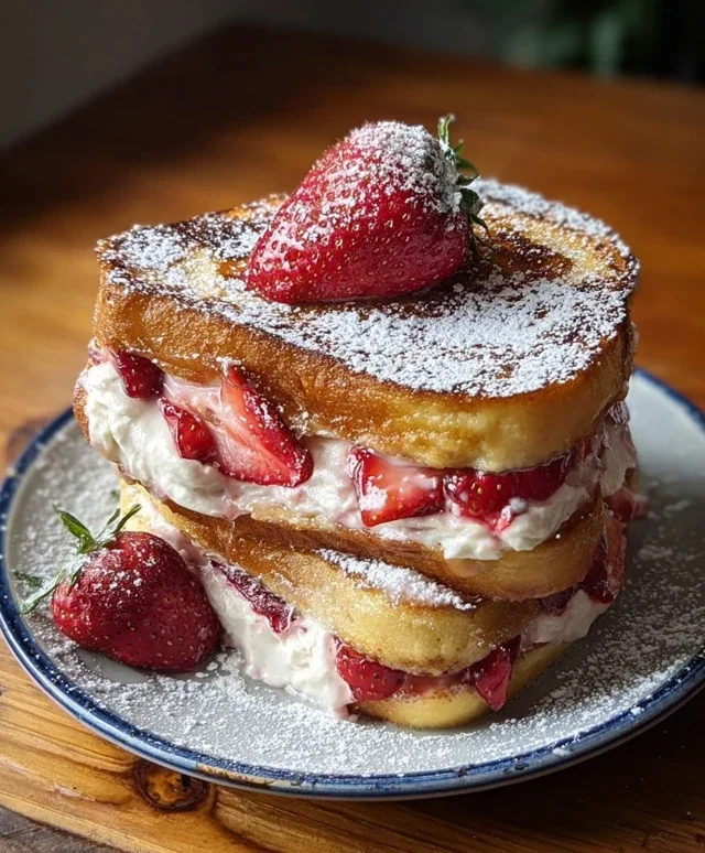 Strawberry Cream Cheese Stuffed French Toast