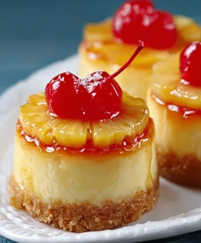 Mini Pineapple Upside-Down Cheesecakes