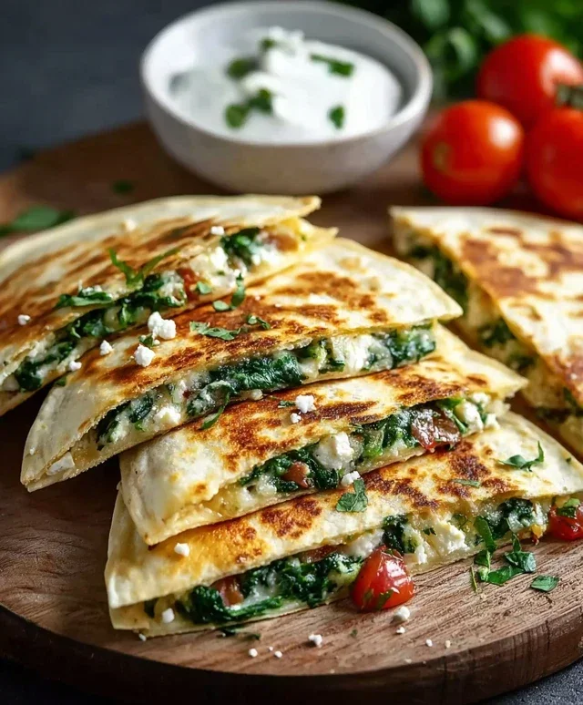 Spinach and Feta Quesadillas