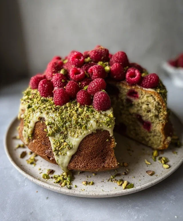 Pistachio Raspberry Cake