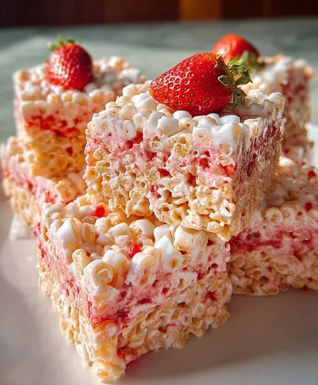 Strawberry Crunch Rice Krispie Treats