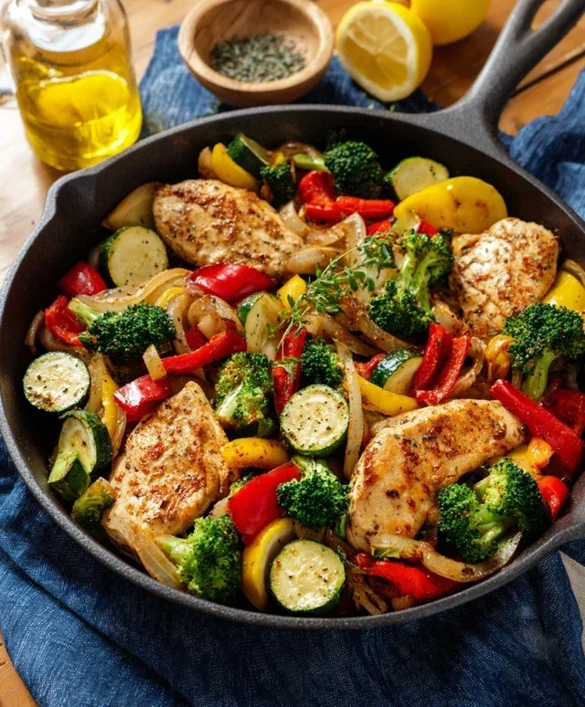 Healthy Chicken and Vegetables Skillet