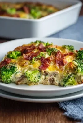 Creamy Low Carb Chicken Casserole with Broccoli and Beef Beef Bacon