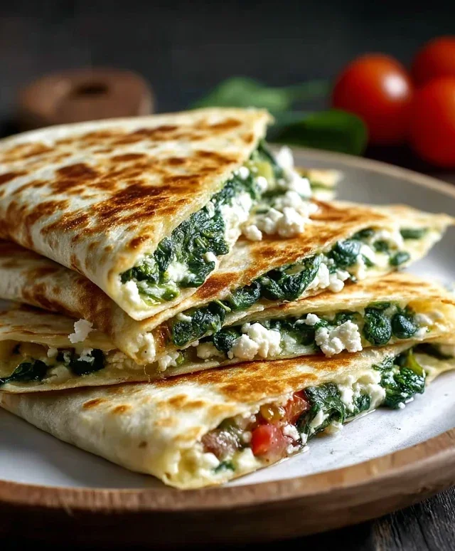 Spinach and Feta Quesadillas