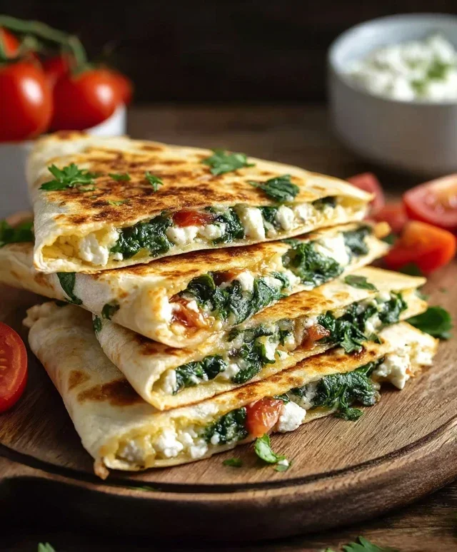 Spinach and Feta Quesadillas