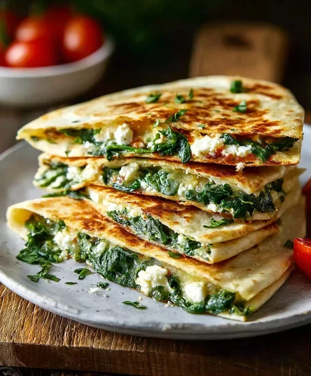 Spinach and Feta Quesadillas