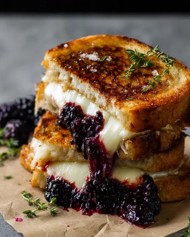 Blackberry Balsamic and Brie Grilled Cheese