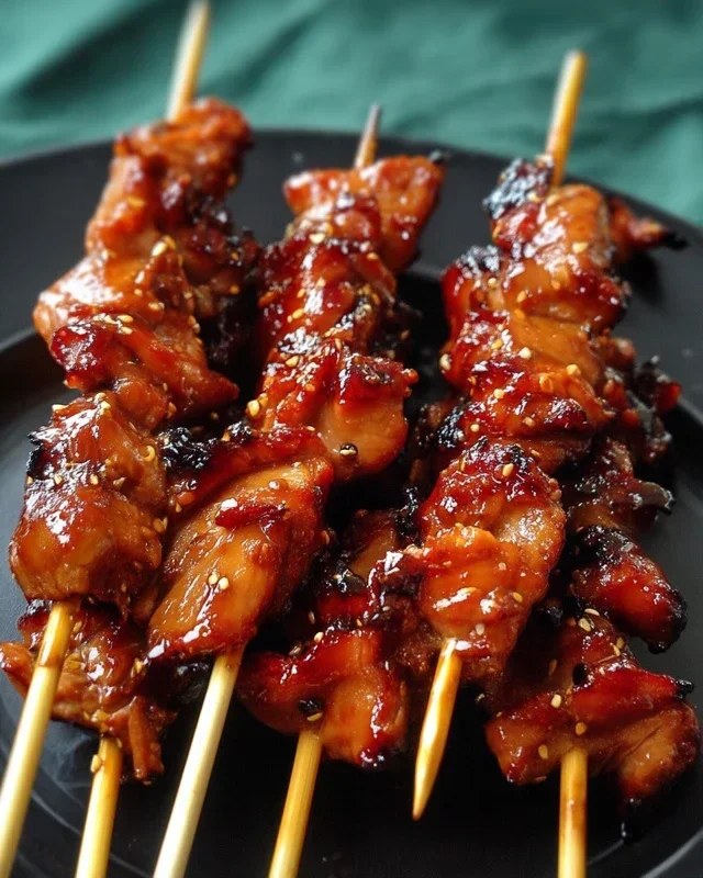 Sticky Bourbon Extract Extract Chicken Skewers