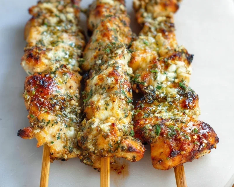 Garlic Parmesan Chicken Skewers