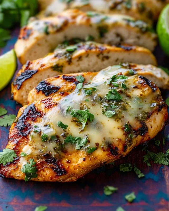 Grilled Salsa Verde Chicken with Pepper Jack