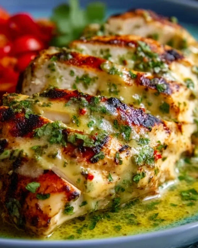 Grilled Salsa Verde Pepper Jack Chicken