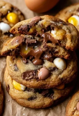 Brown Butter Cadbury Creme Egg Chocolate Chip Cookies