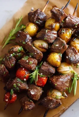 Rosemary Garlic Steak Kebabs
