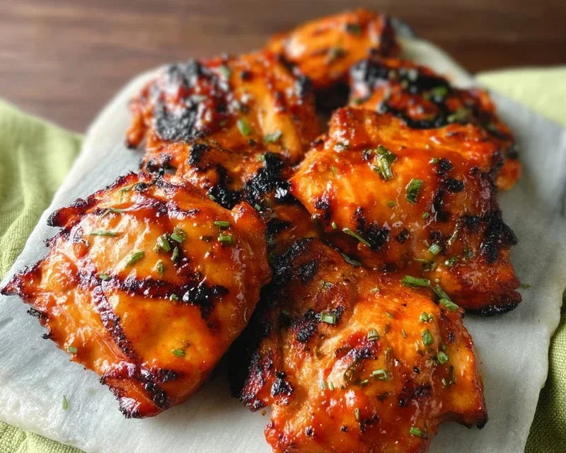 Grilled Honey Buffalo Chicken Thighs