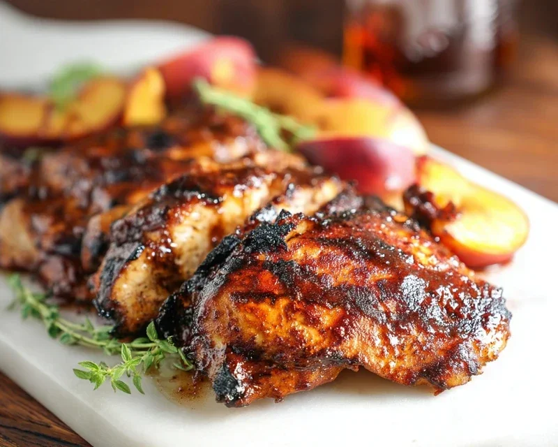 Grilled Bourbon Extract Extract Peach BBQ Chicken