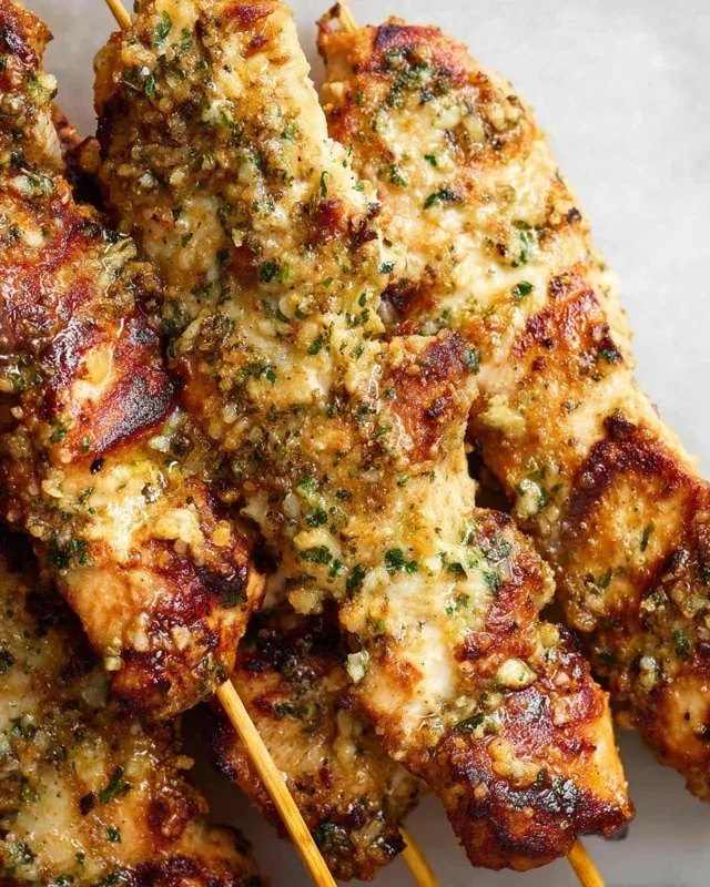Garlic Parmesan Chicken Skewers