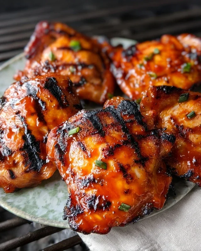 Grilled Honey Buffalo Chicken Thighs