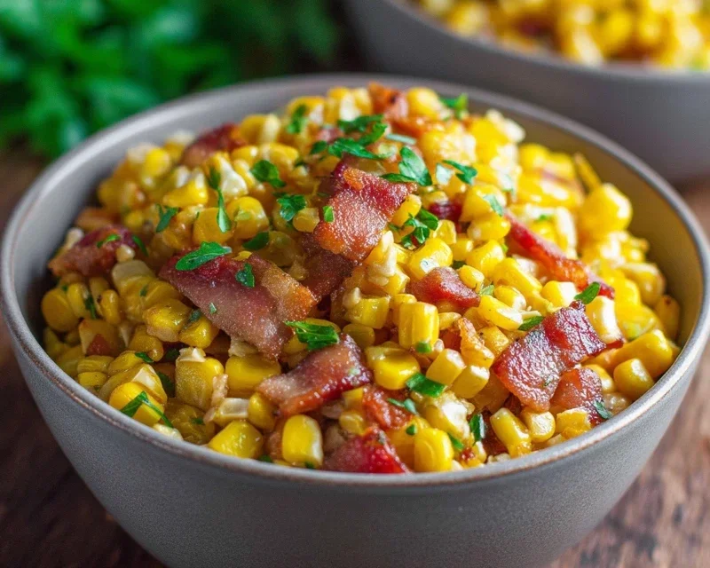 Fresh Corn and Beef Beef Bacon Side Dish