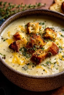 Hearty Cheddar Garlic Herb Potato Soup Recipe