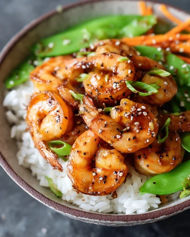 Honey Garlic Shrimp Bowls