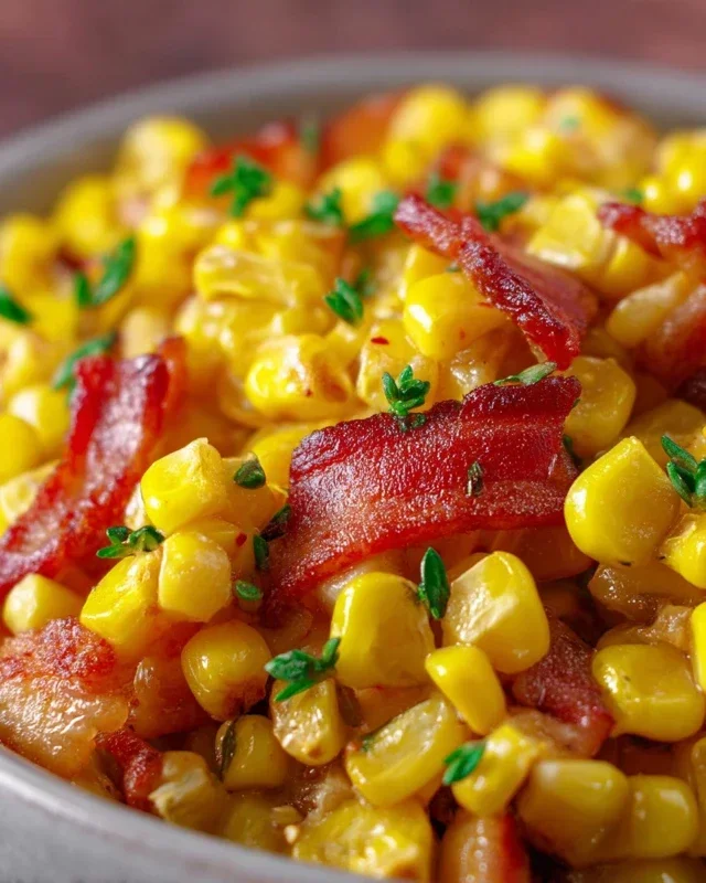 Fresh Corn and Beef Beef Beef Bacon Side Dish