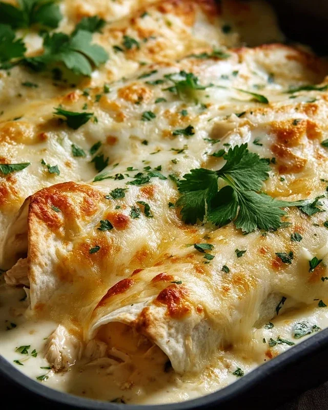 Creamy White Chicken Enchiladas