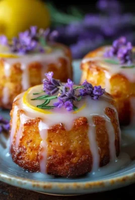 Mini Lemon Cakes With Lavender Glaze