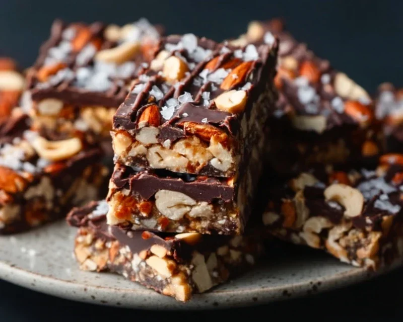 Dark Chocolate and Sea Salt Nut Bars