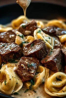 Cracked Garlic Steak Tortellini in Creamhouse Sauce Bliss