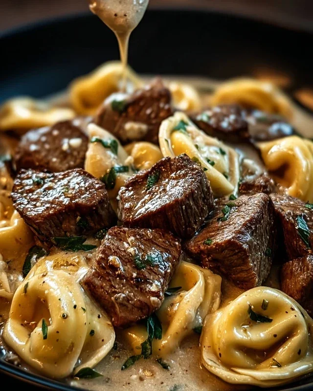Cracked Garlic Steak Tortellini in Creamhouse Sauce Bliss