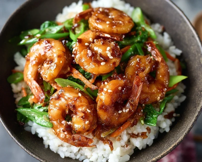 Honey Garlic Shrimp Bowls