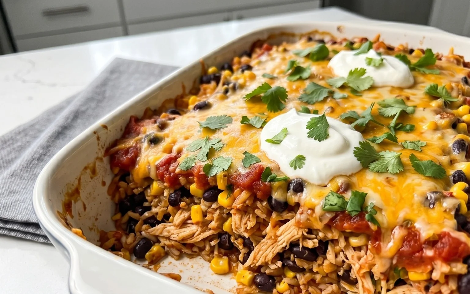 Easy Chicken Burrito Casserole
