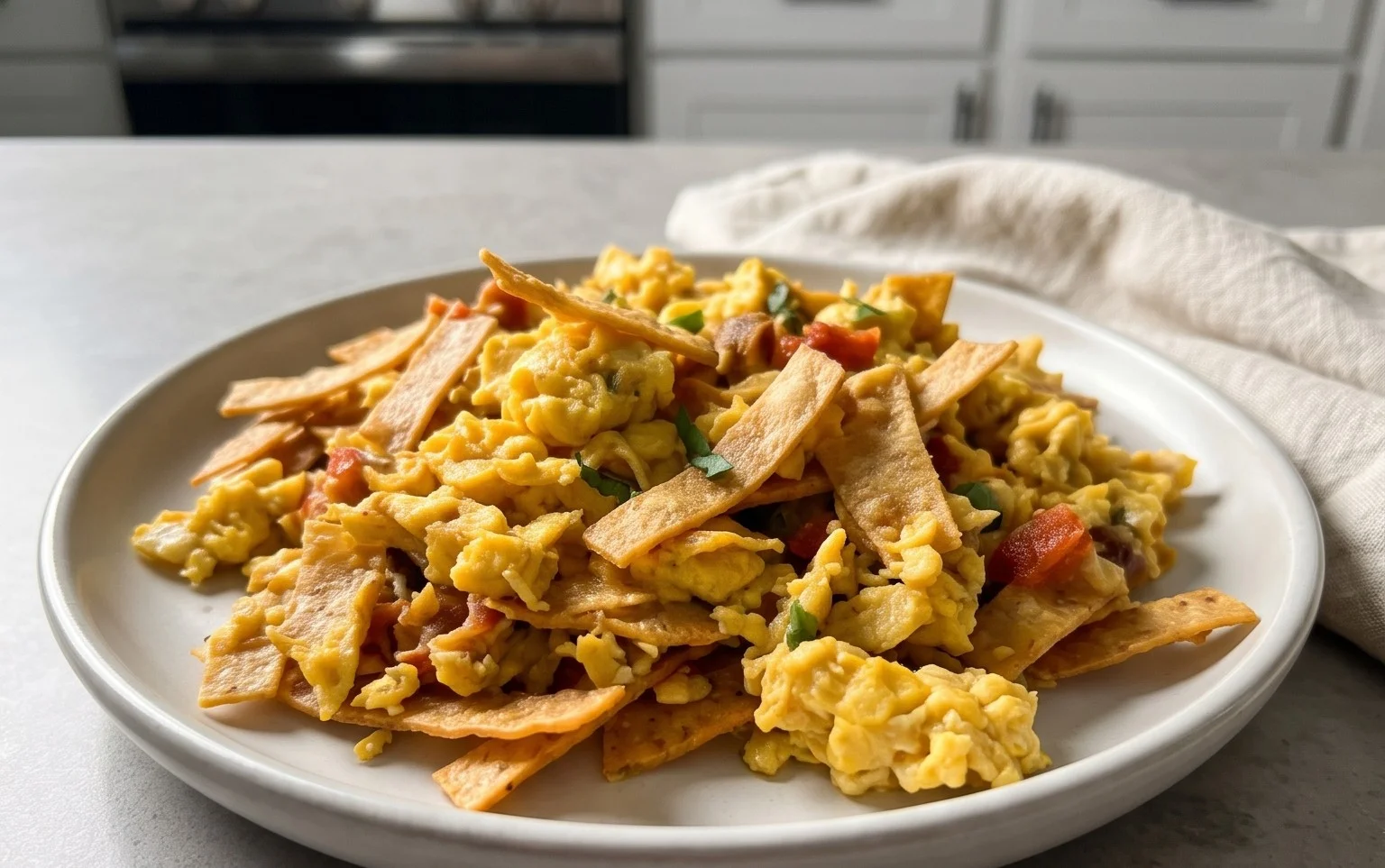 Migas Recipe: Mexican Scrambled Eggs with Crispy Tortillas
