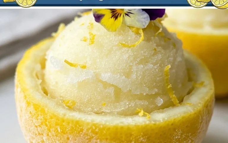 Sorbetto di Limone Dressed Up in a Frozen Lemon Shell