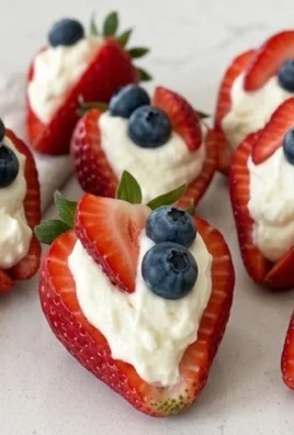 Red, White, and Blue Cheesecake Strawberries