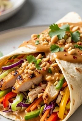 Thai Peanut Chicken Wraps