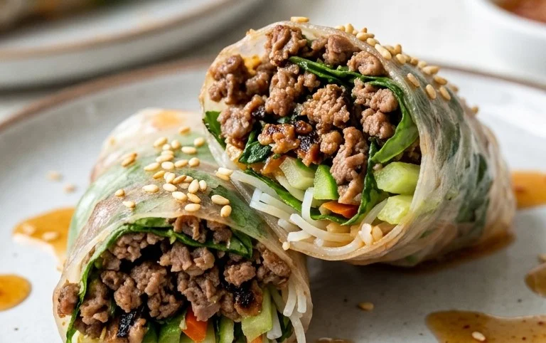Thai Basil Beef Rolls
