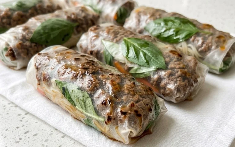 Thai Basil Beef Rolls