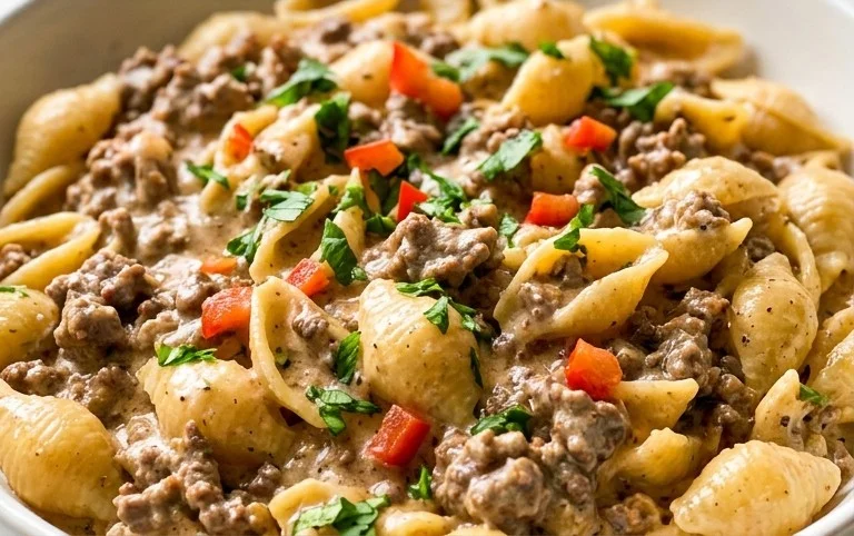 Creamy Beef and Shells