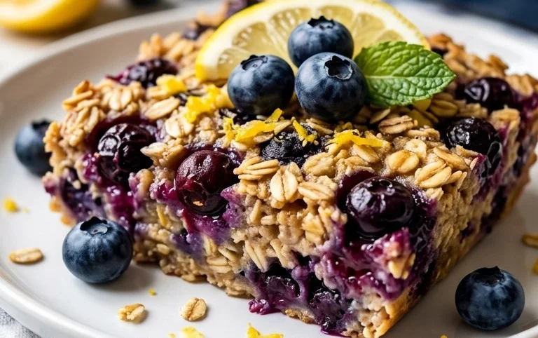 Lemon Blueberry Baked Oats