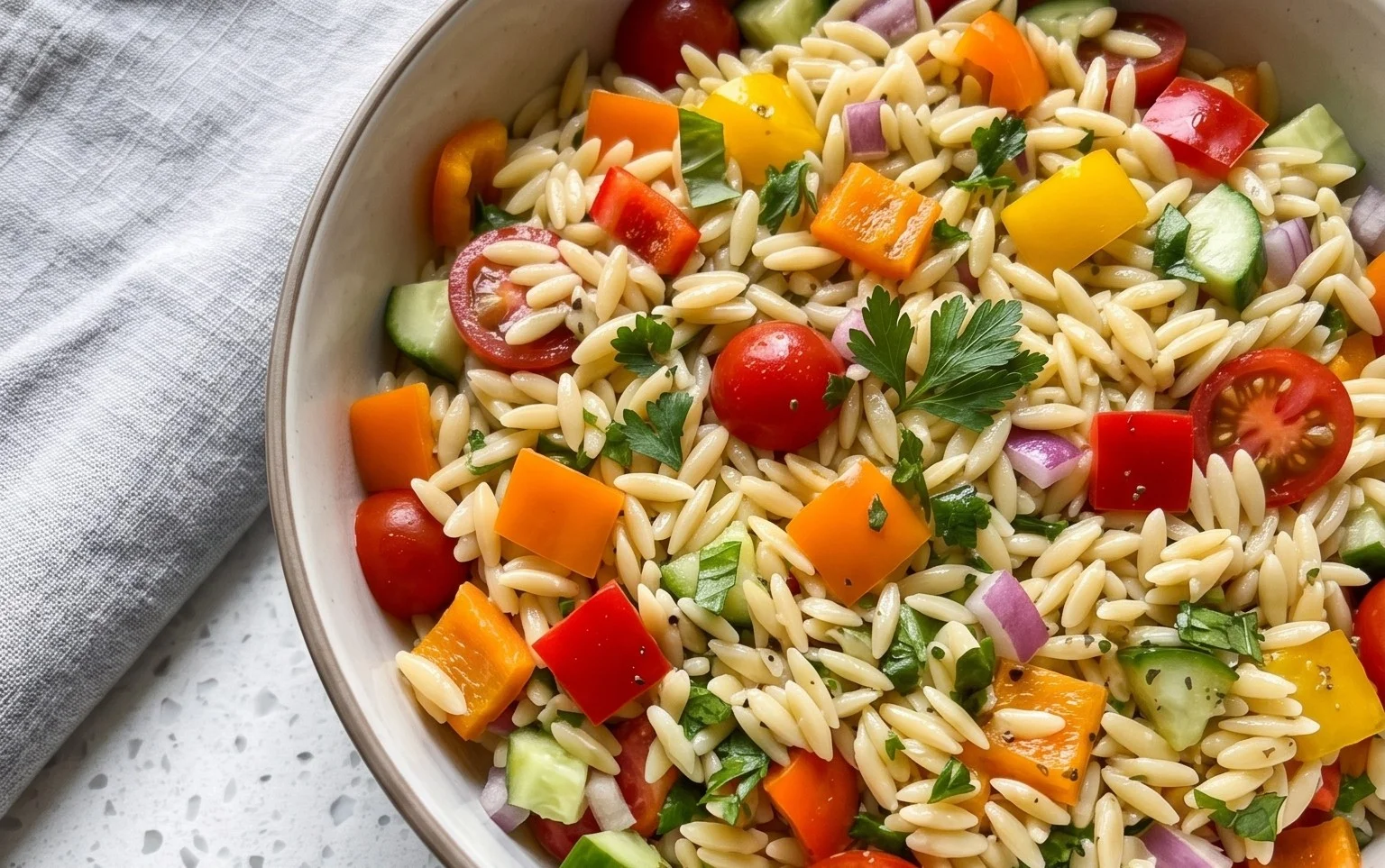 Rainbow Orzo Salad