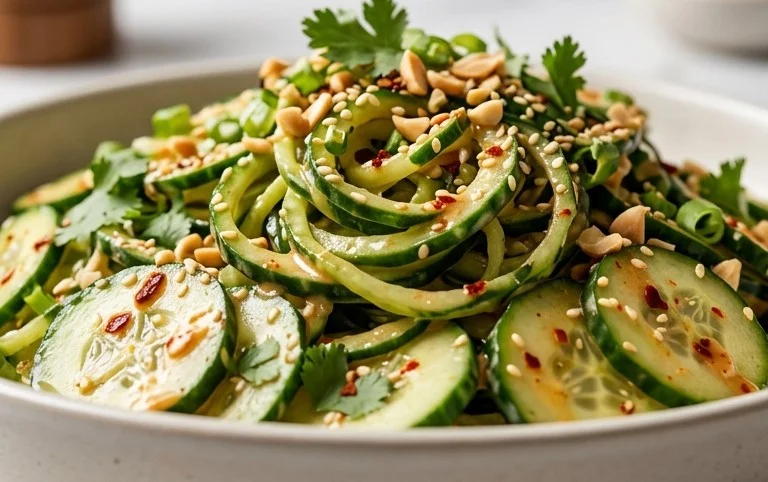 Creamy Asian Cucumber Salad Bowl
