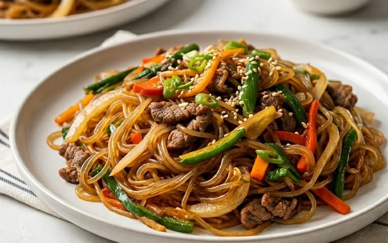 Japchae (Korean Glass Noodle Stir Fry)