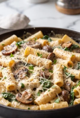 Parmesan Spinach Mushroom Pasta Skillet