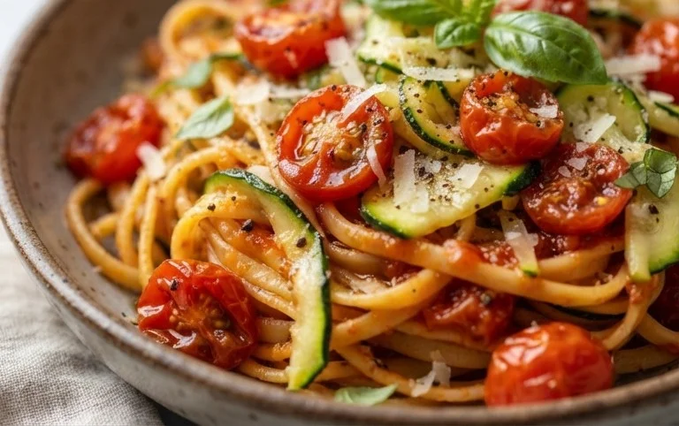 Healthy Tomato Zucchini Pasta