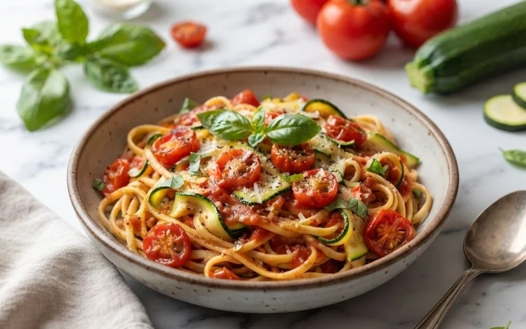 Healthy Tomato Zucchini Pasta