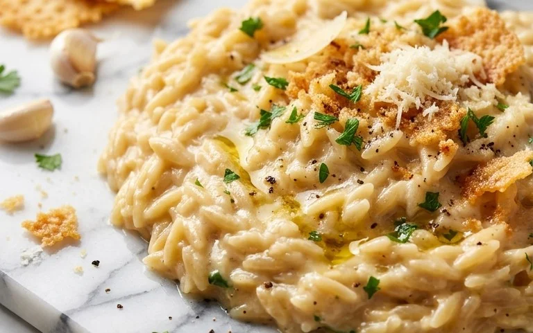 Creamy Garlic Parmesan Orzo