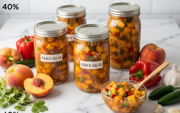 Sweet & Spicy Peach Salsa Canning Recipe