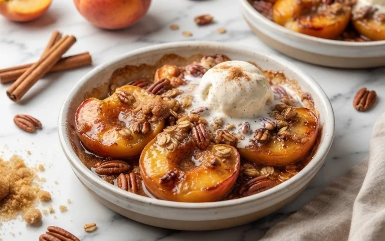 Cinnamon Sugar Baked Peaches